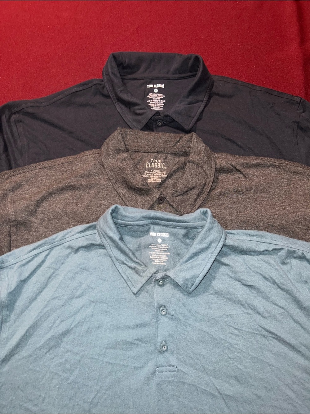 True Classic Polo Shirt - Blue, Gray, Navy size XL